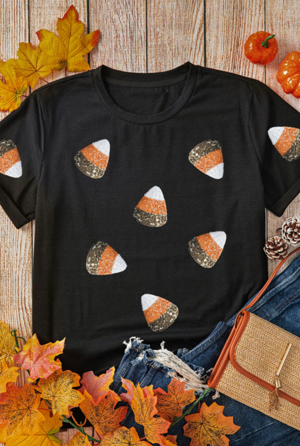 Sequin Candy Corn Tshirt