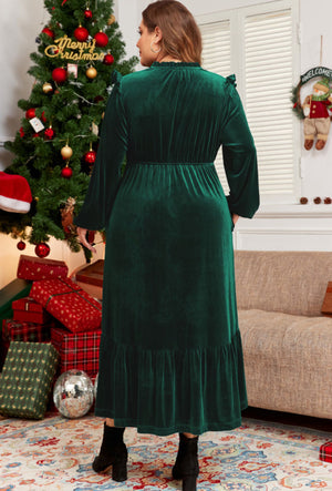 Long Sleeve Velvet Dress