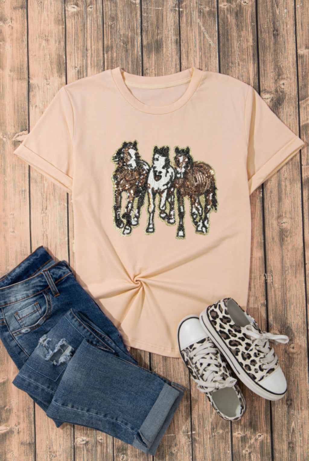 Sequin Horse Tshirt