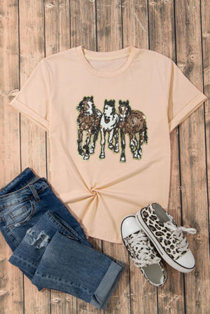 Sequin Horse Tshirt