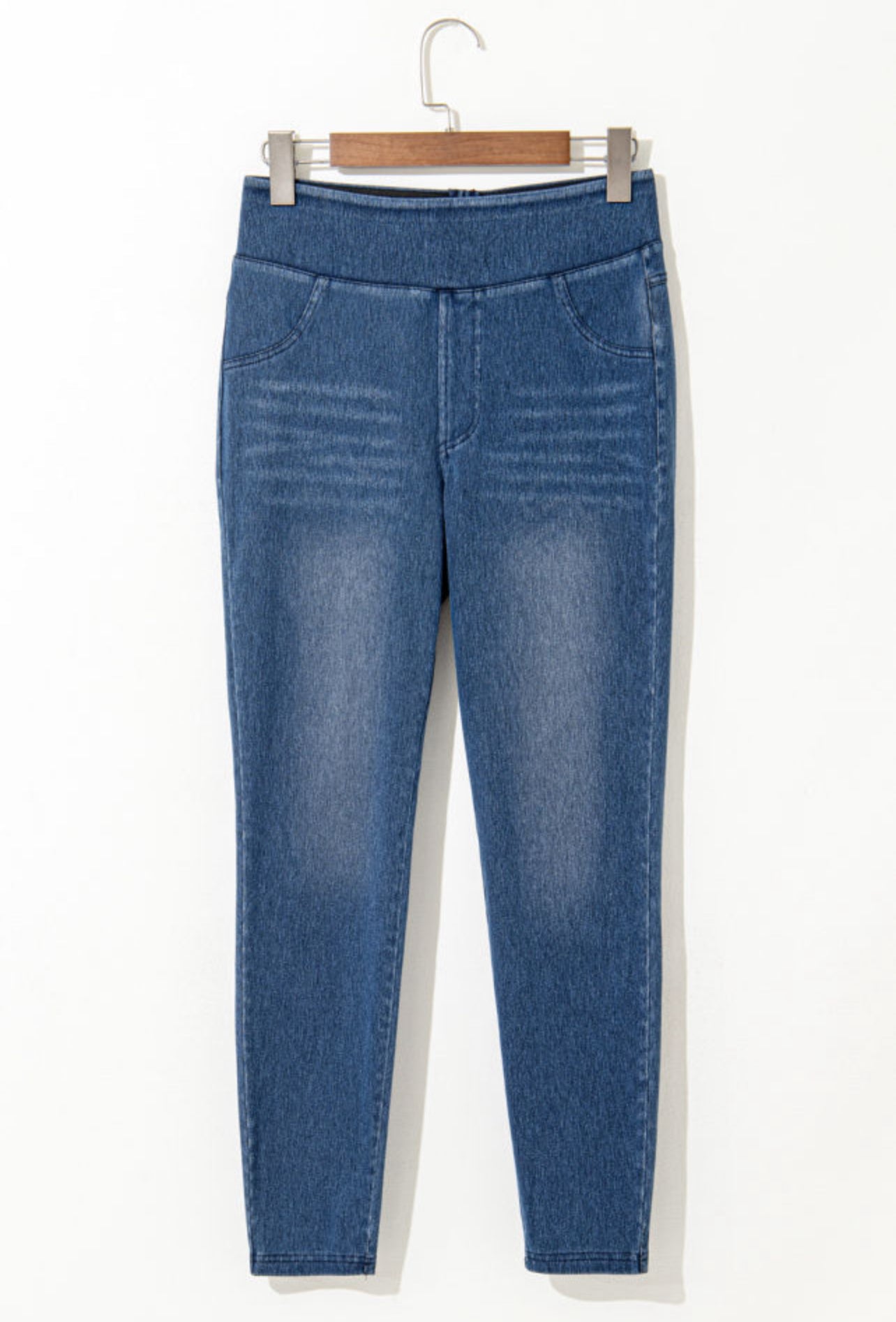 Skinny Elastic Waste Denim Pants