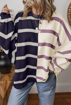 Oversized Color Block Pullover