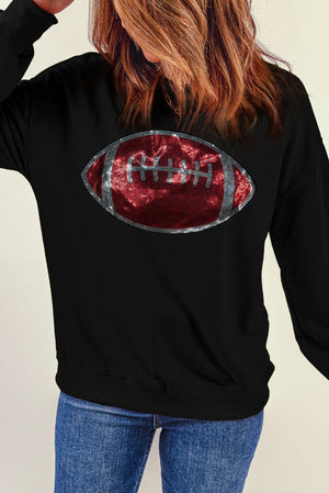 Red Rhinestone Football Sweatshirt