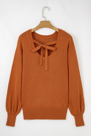 Gold Sweater with open tie back