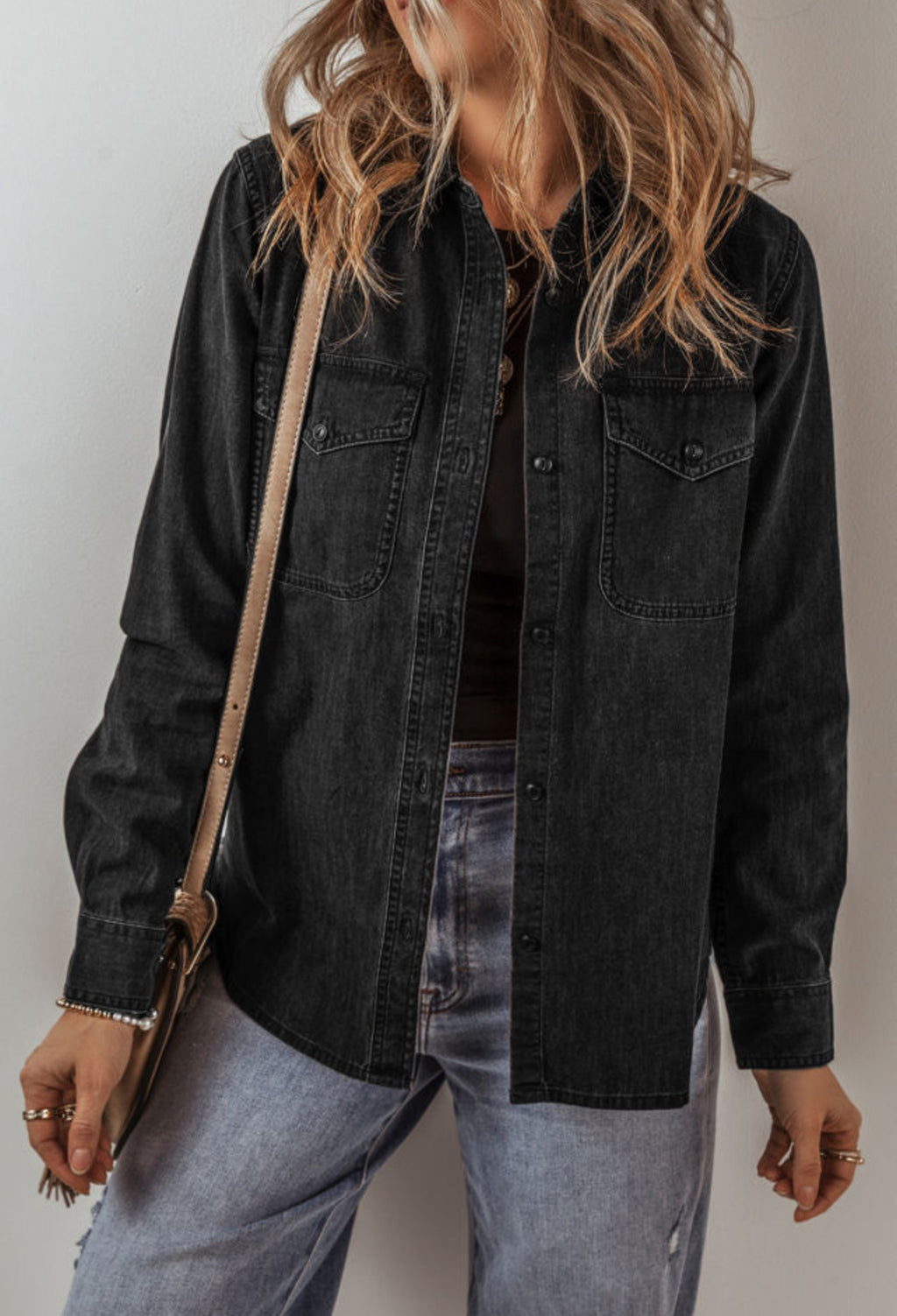 Black denim jacket