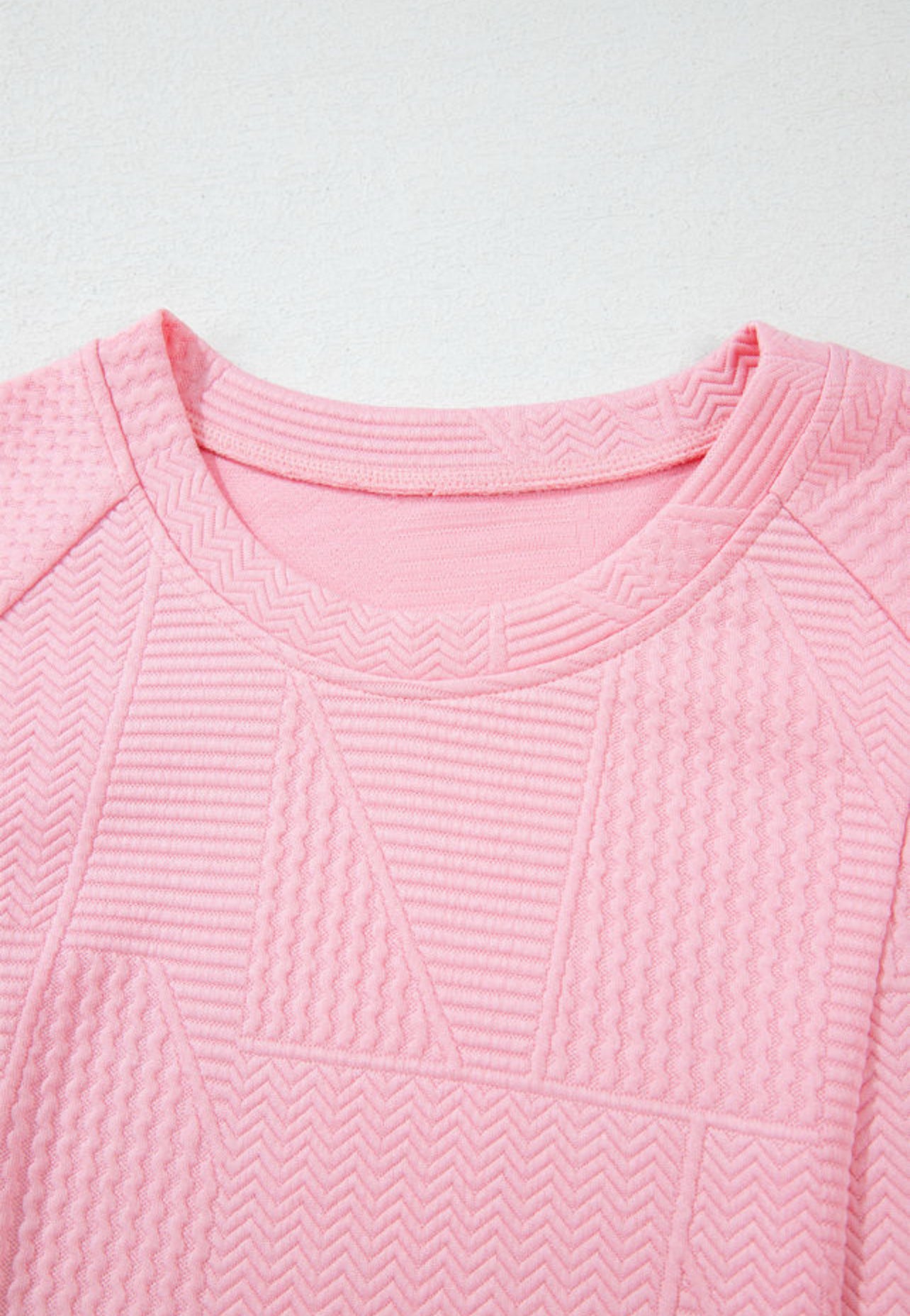 Pearl Sleeve Pink Textured Set