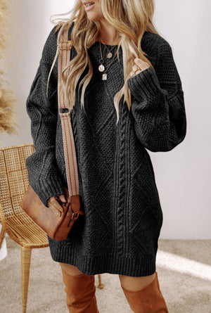 Cable Knit Sweater Dress