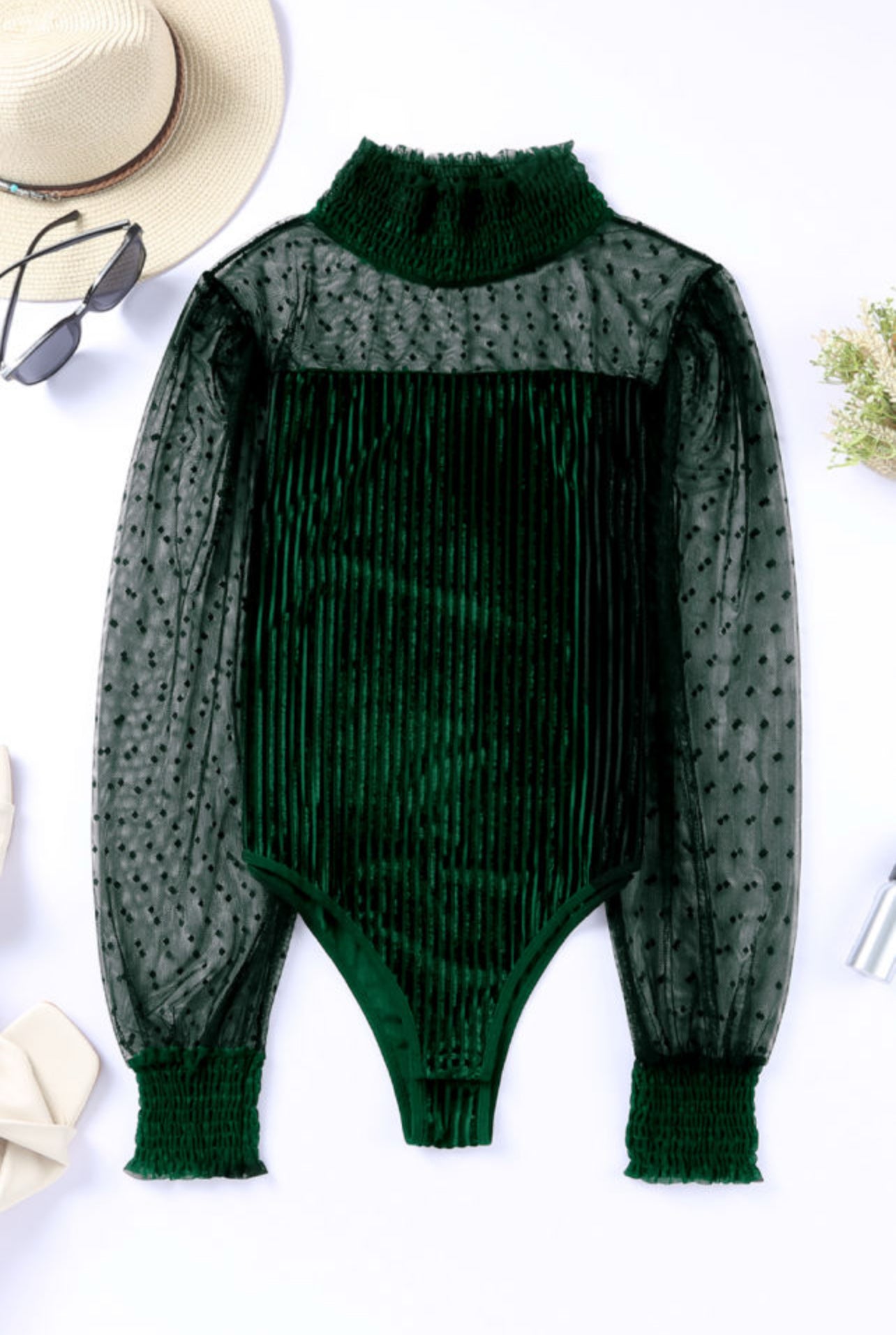 Emerald Green Mesh Bodysuit