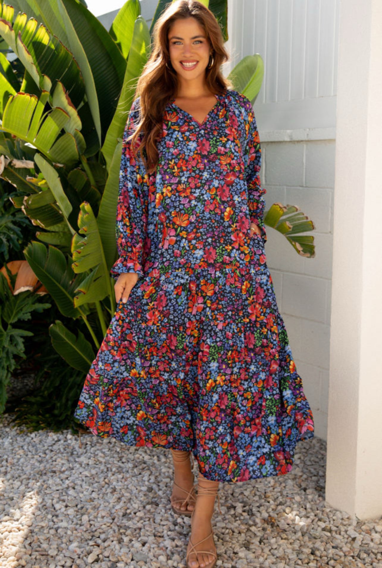 Tassel Tie Vneck Maxi