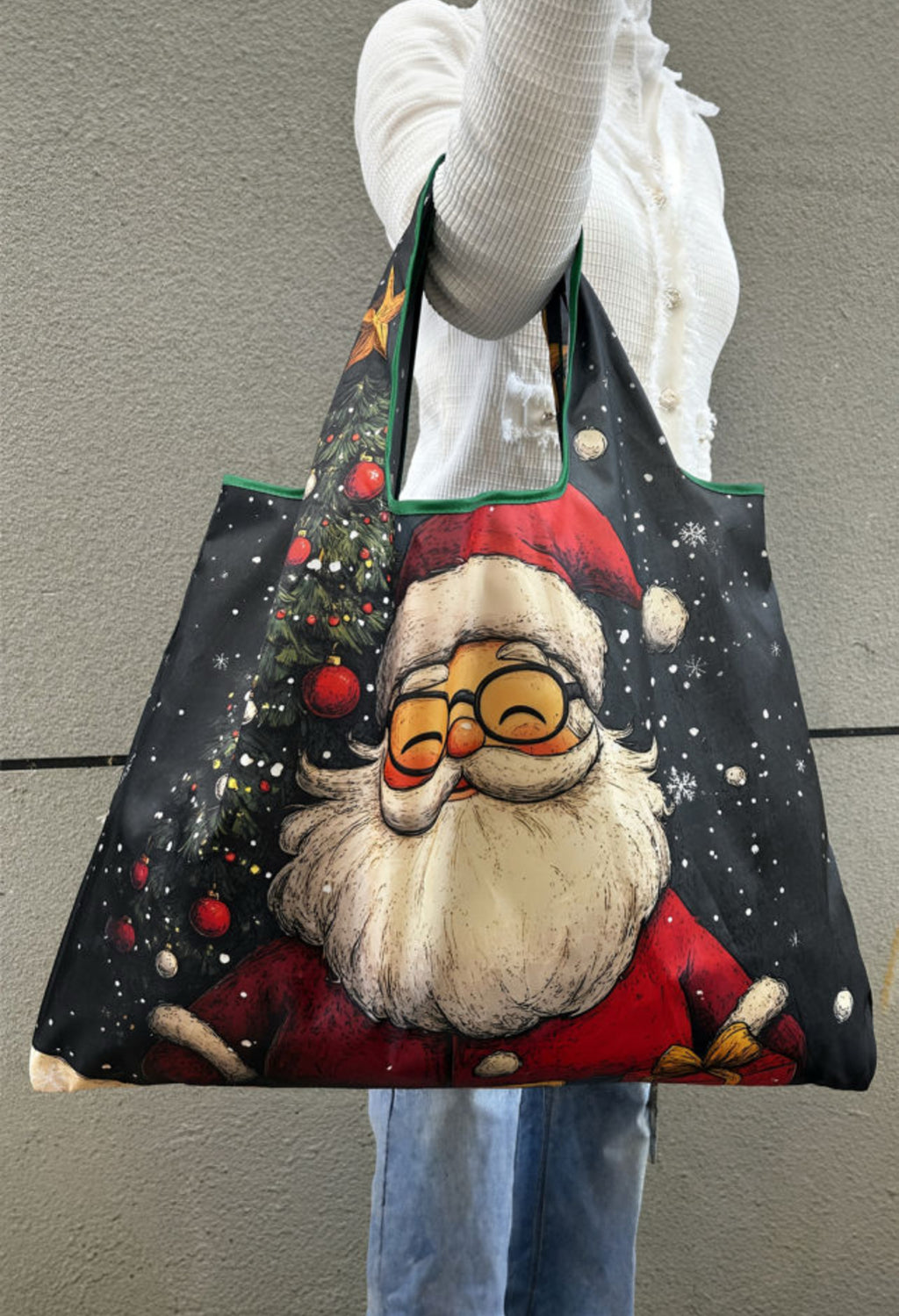 Santa reusable shopping bag