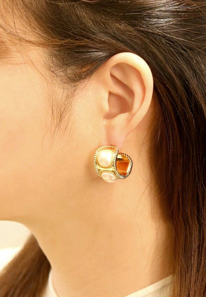 Pearl Cage Post Earrings