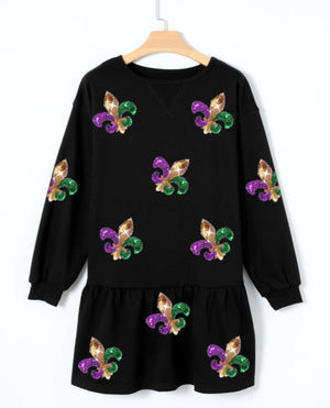 Mardi Gras Pullover Mini Dress