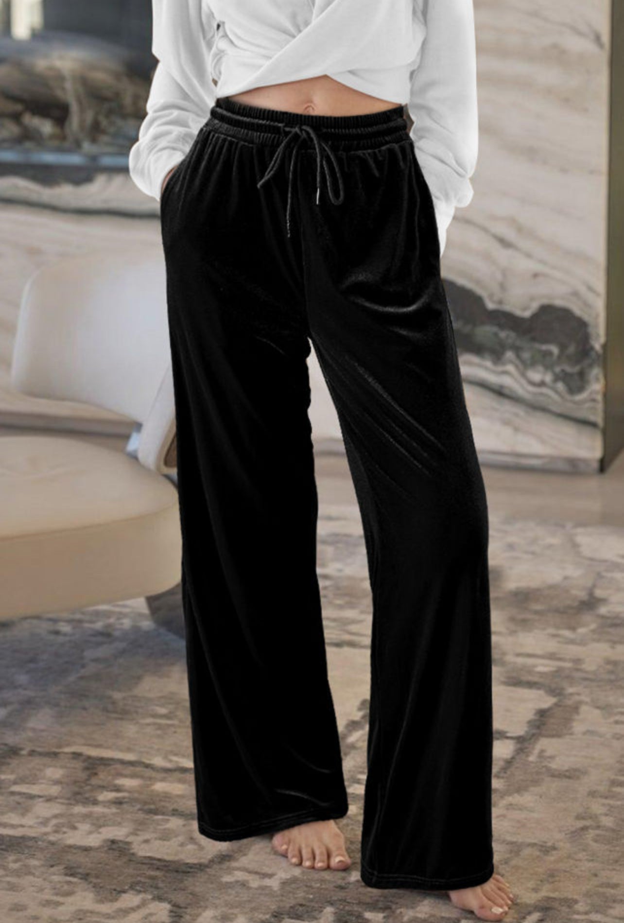 Black Velvet Pants