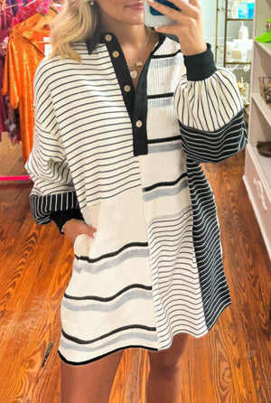 Color block Knit Shift dress