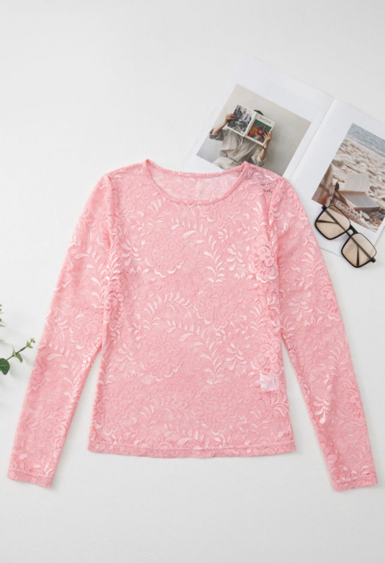 Pink Blossom Mesh Top