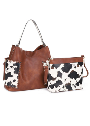Cow Print Bag Set