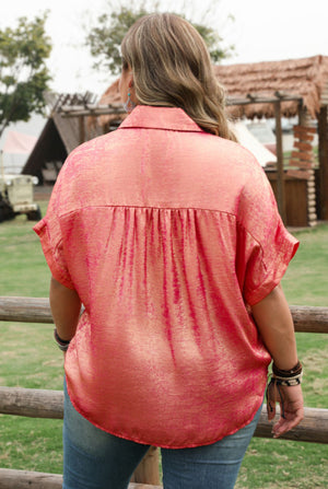 Metallic Button Down Shirt