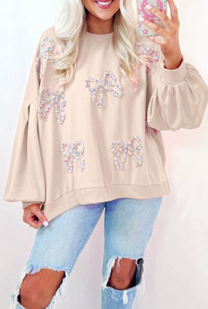 Embroidered Bow Pullover