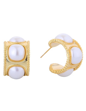 Pearl Cage Post Earrings