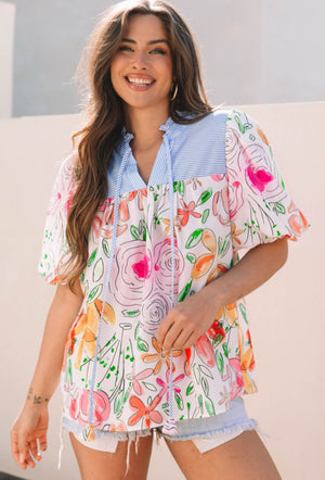 Floral Tassle Top