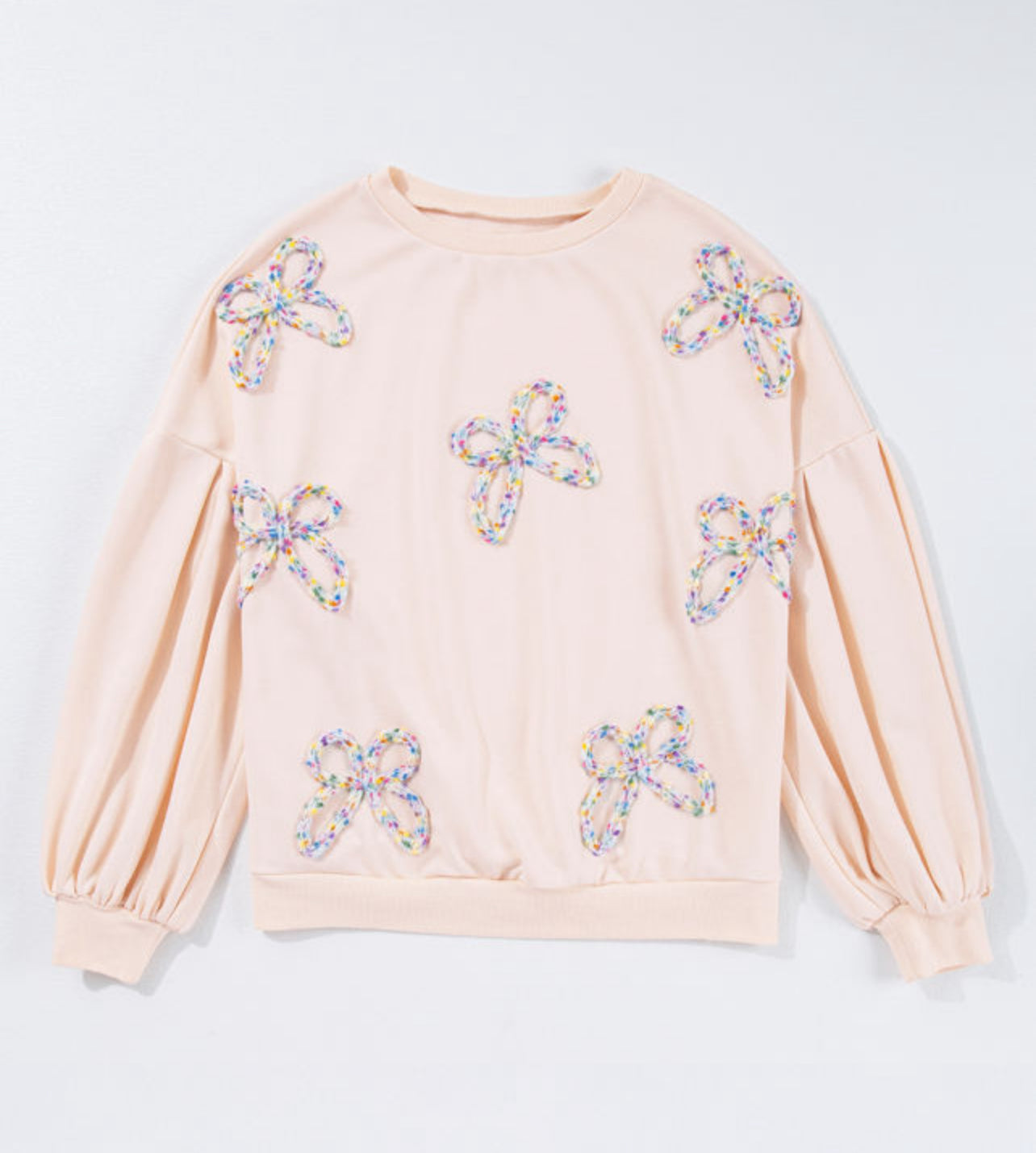 Embroidered Bow Pullover