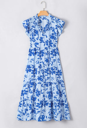 Sky Blue Floral Dress