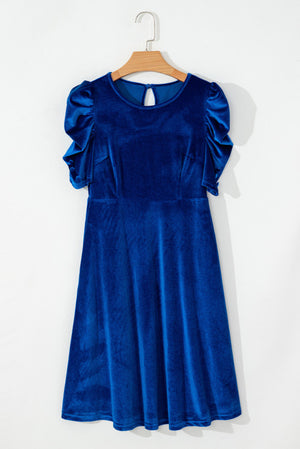 Blue Velvet Dress