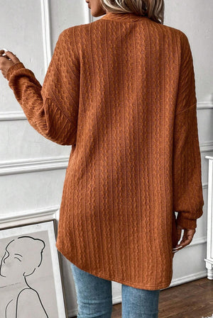 Chestnut Open Front Cardigan