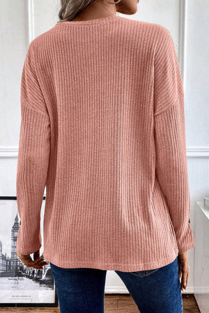 Rose Ribbed Blouse