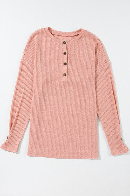 Rose Ribbed Blouse