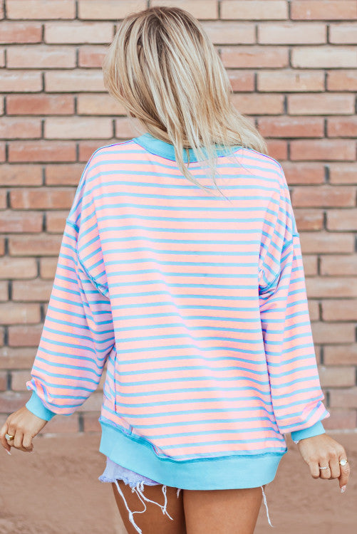 Pink and Blue Pullover