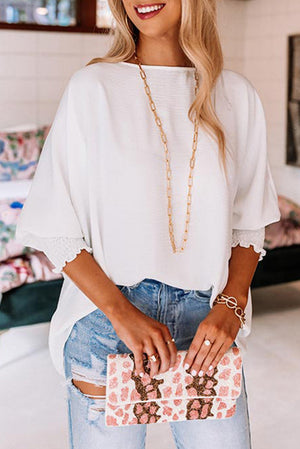 White Smocked Sleeve Blouse