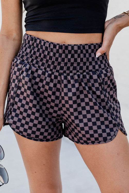 High Waisted Checkered Shorts