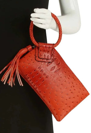 Faux Croc Wristlet