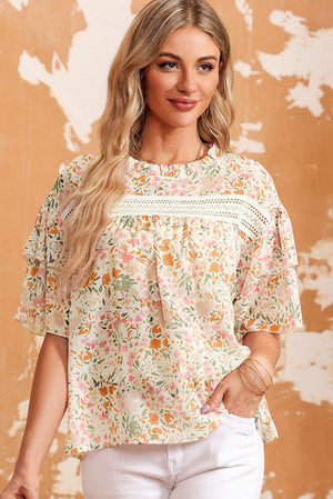 Neutral Floral Blouse