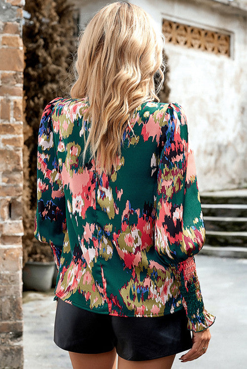 Abstract Floral Blouse